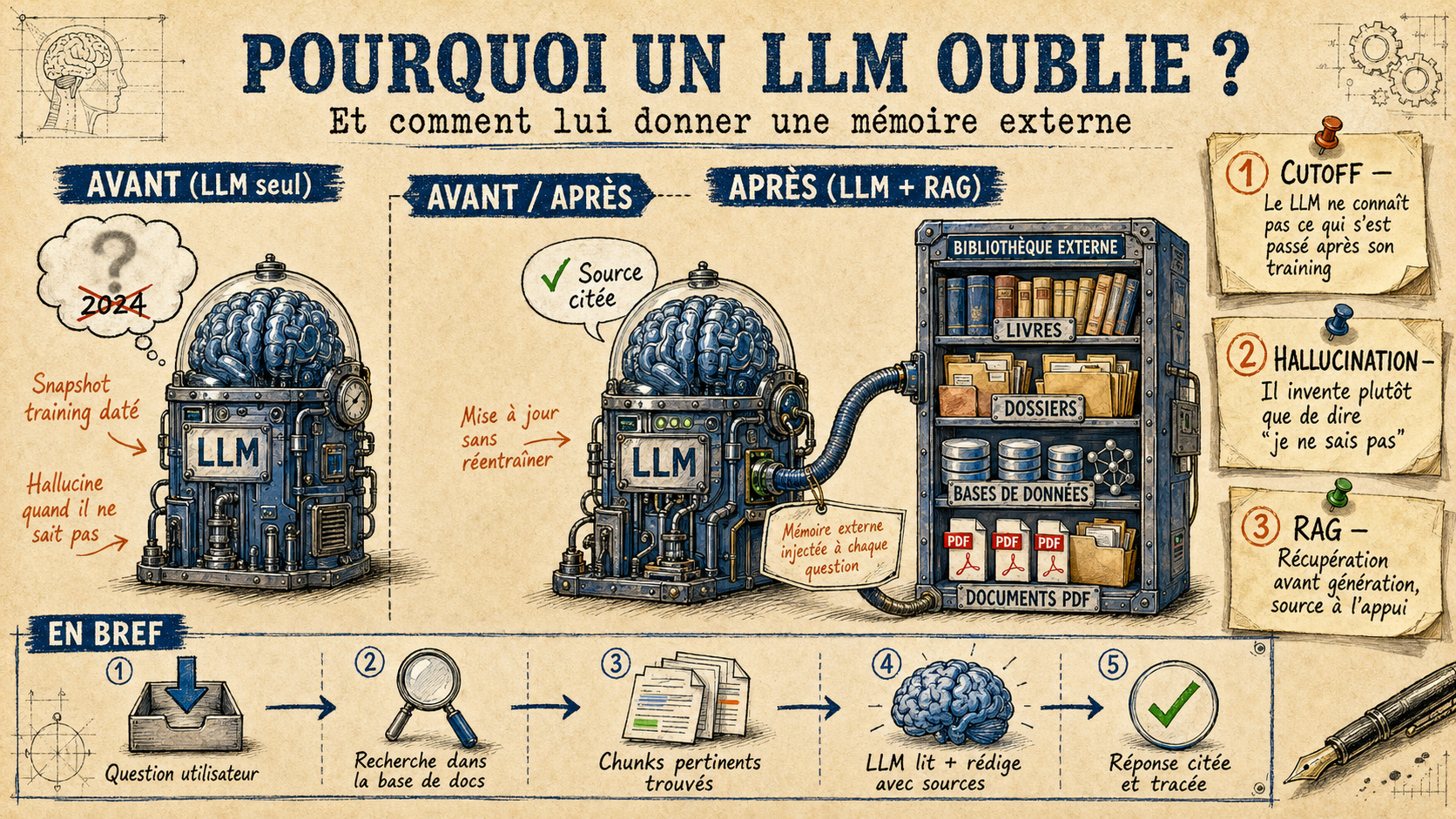 Pourquoi un LLM oublie : la mémoire externe
